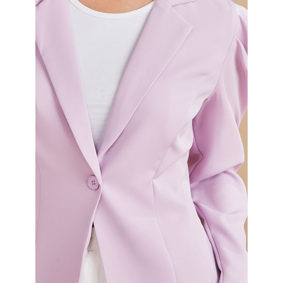 Styli Regular Length Plain Blazer With Volume Sleeves-women-clothing-coatsandjackets-blazers-image-5