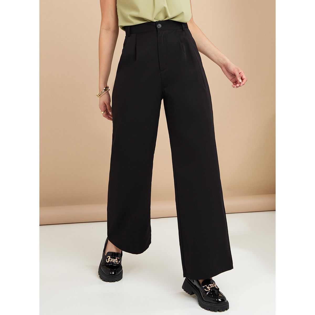 Styli High Rise Wide Leg Trouser-women-clothing-bottoms-trousers-image-1