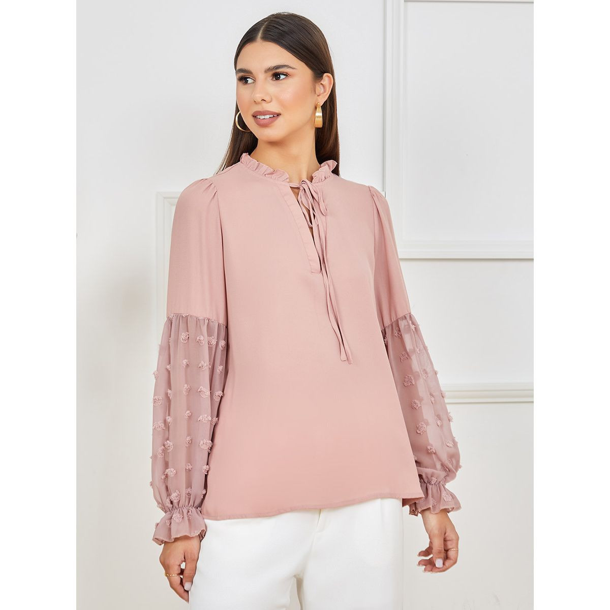 بلوزة باكمام بالون-women-clothing-shirtsandblouses-blouses-image-1