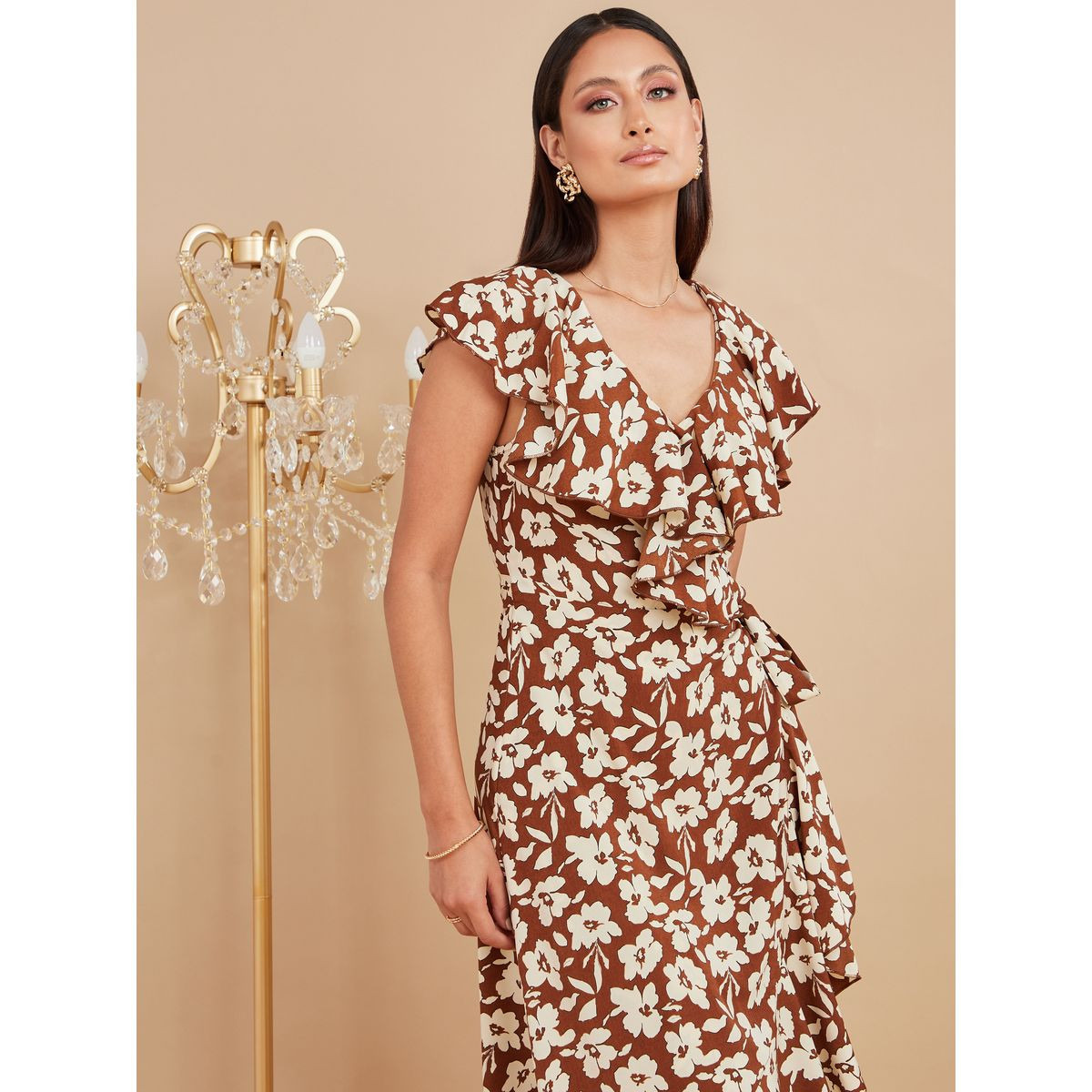 Styli Cap Sleeves Floral Printed Wrap Midi Dress-women-clothing-dresses-image-2