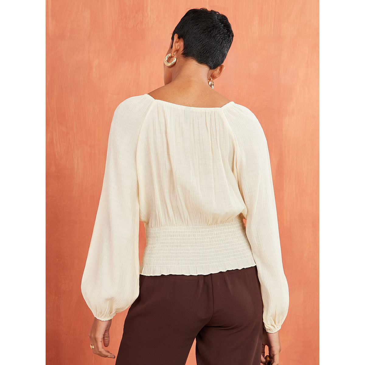 Styli Long Volume Sleeves Boat Neck Smock Top-women-clothing-shirtsandblouses-blouses-image-4