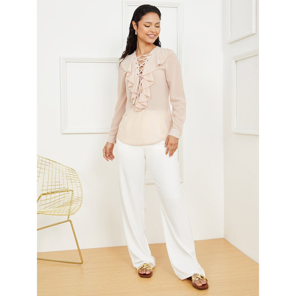 بلوزة باكمام طويلة وكشكش-women-clothing-shirtsandblouses-blouses-image-2