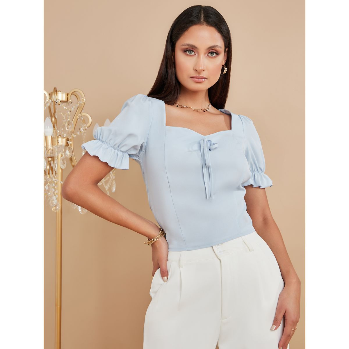 بلوزة باكمام قصيرة-women-clothing-shirtsandblouses-blouses-image-1