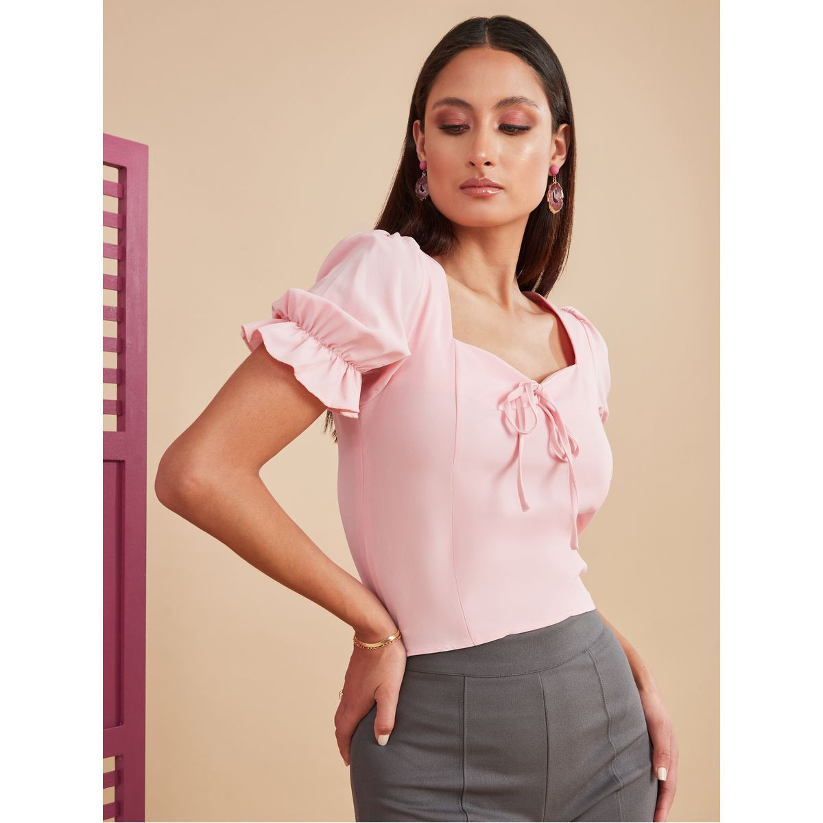 بلوزة باكمام قصيرة-women-clothing-shirtsandblouses-blouses-image-1