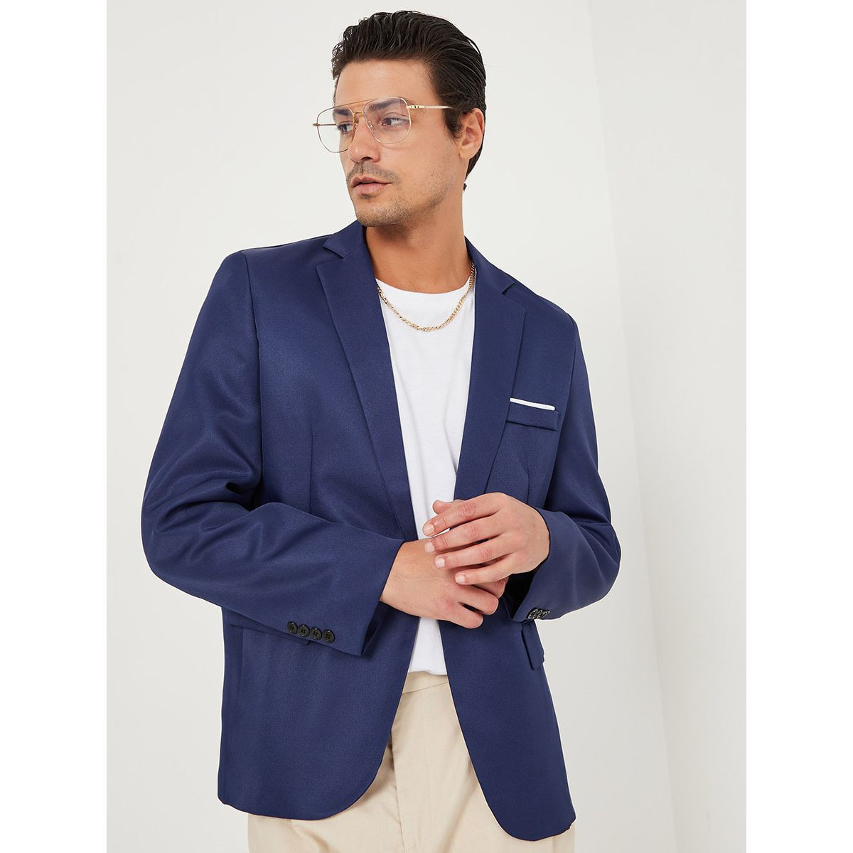 Styli Slim Fit Blazer with Single Button Detail-men-clothing-jacketsandblazers-blazers-image-1