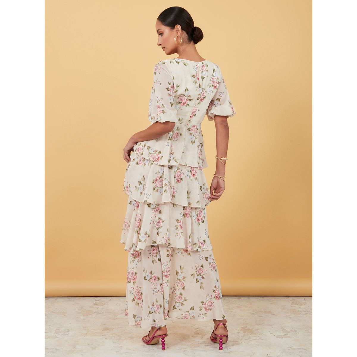 Styli Short Sleeves Square Neck Floral Print A-Line Maxi Dress-women-clothing-dresses-image-4