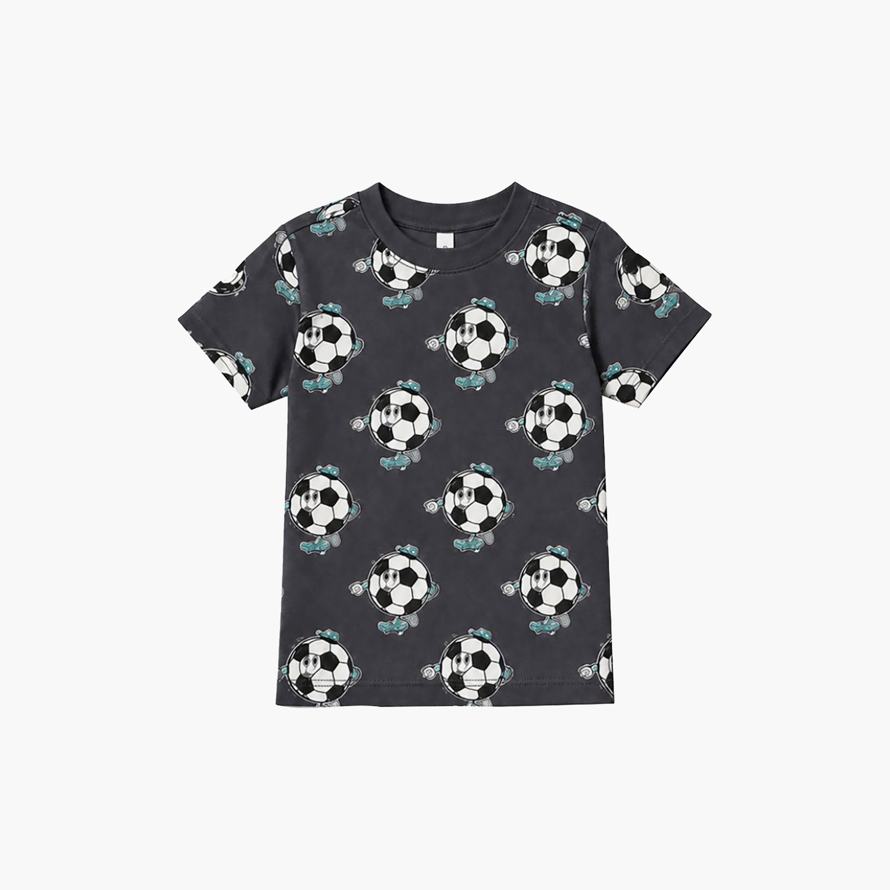 طقم متناسق تيشرت بأكمام قصيرة وبنطال بيجامة بطبعة كرة القدم من بيبي كلو-boys-clothing-setsandcoords-image-7