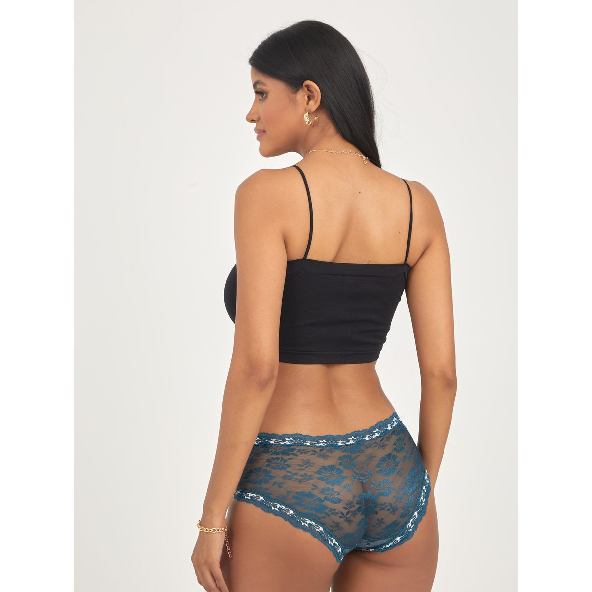 Styli Pack of 2 - Self Design Contrast Front Bow Lace Finish Shorts-women-clothing-lingerie-panties-image-5