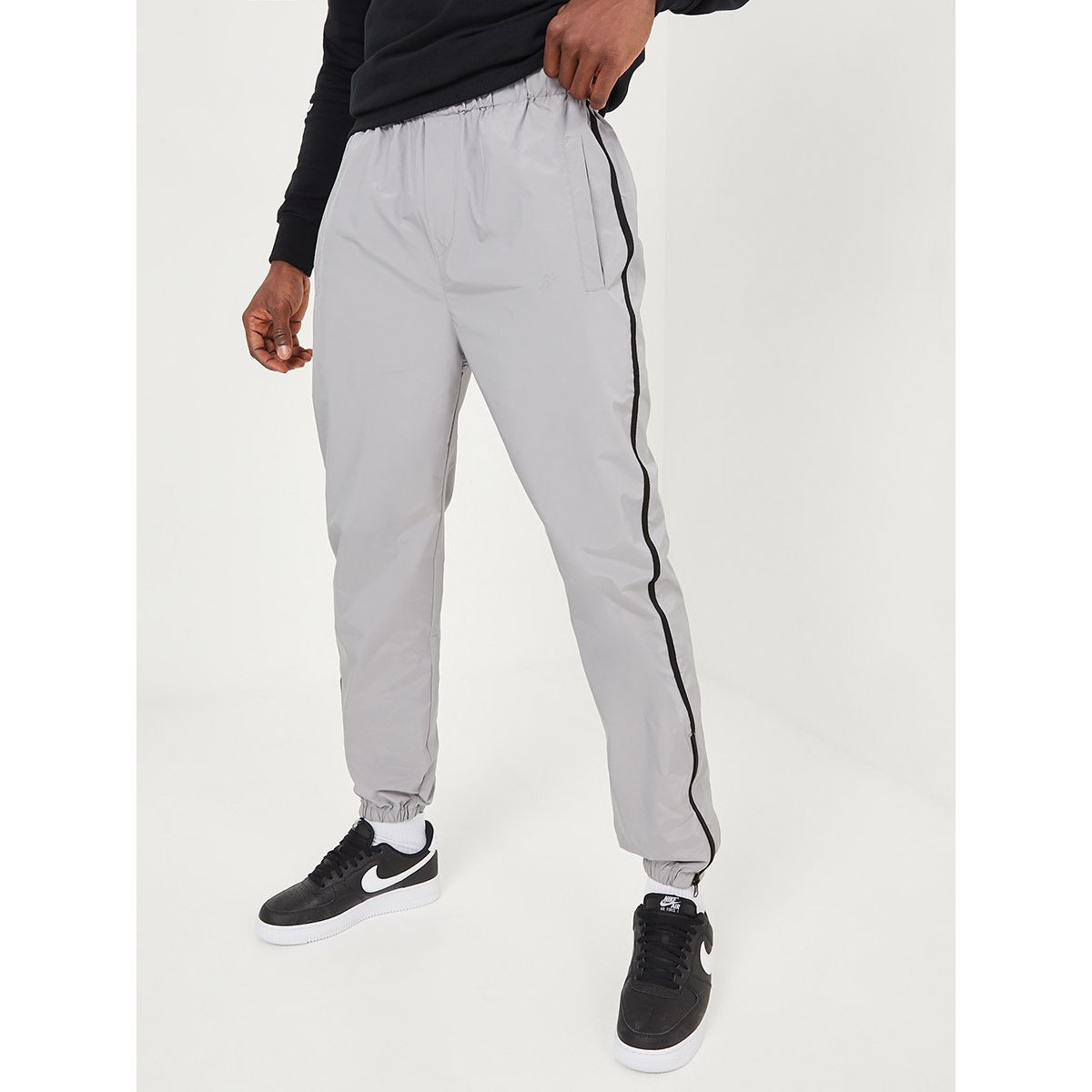 Styli Woven Track Pants with Contrast Side Tape Detail and Reflective Logo-sports-men-clothing-bottoms-image-1