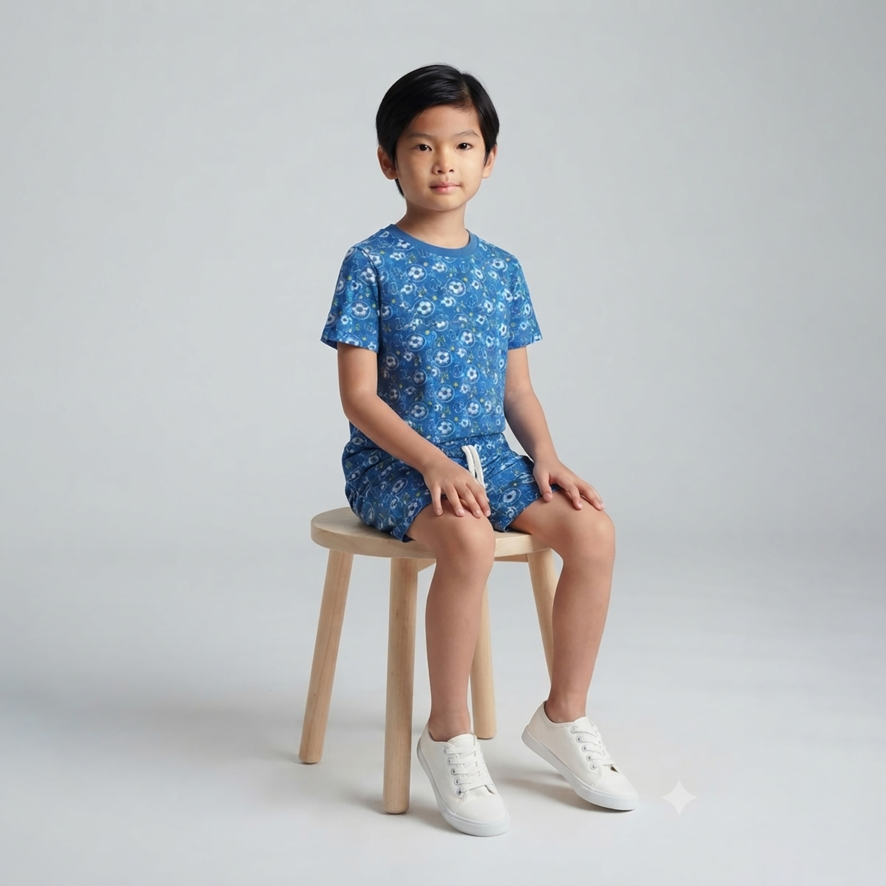 طقم متناسق تيشرت بأكمام قصيرة وبنطال بيجامة بطبعة كرة القدم من بيبي كلو-boys-clothing-setsandcoords-image-4
