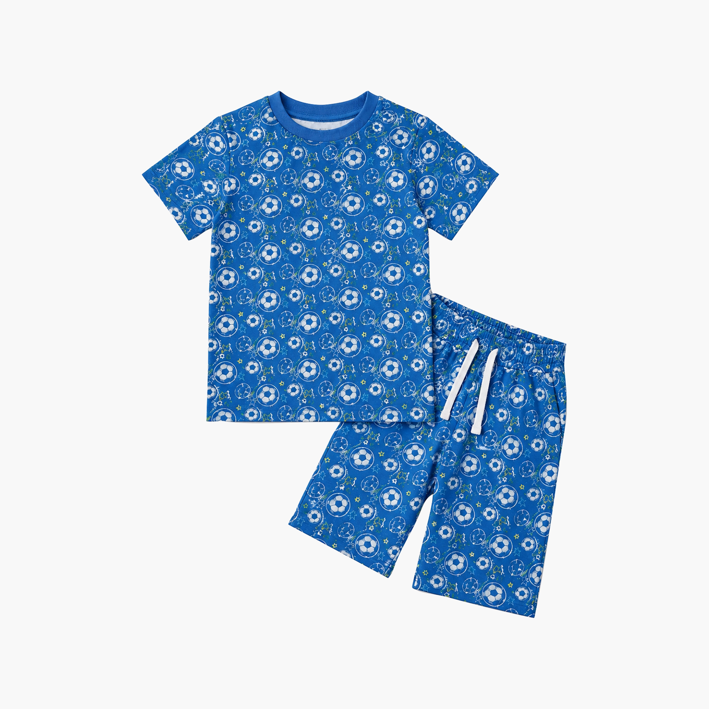 طقم متناسق تيشرت بأكمام قصيرة وبنطال بيجامة بطبعة كرة القدم من بيبي كلو-boys-clothing-setsandcoords-image-6