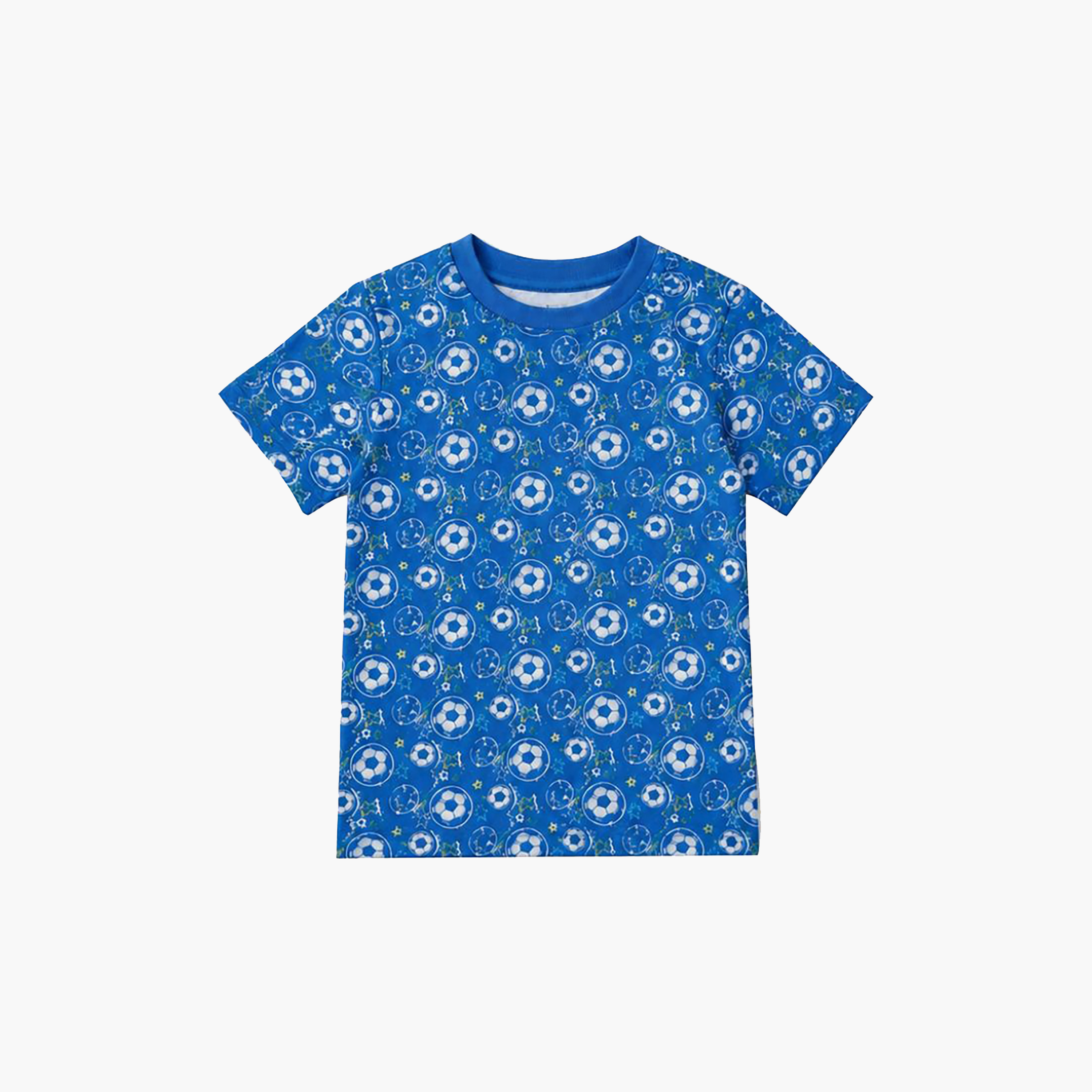 طقم متناسق تيشرت بأكمام قصيرة وبنطال بيجامة بطبعة كرة القدم من بيبي كلو-boys-clothing-setsandcoords-image-7