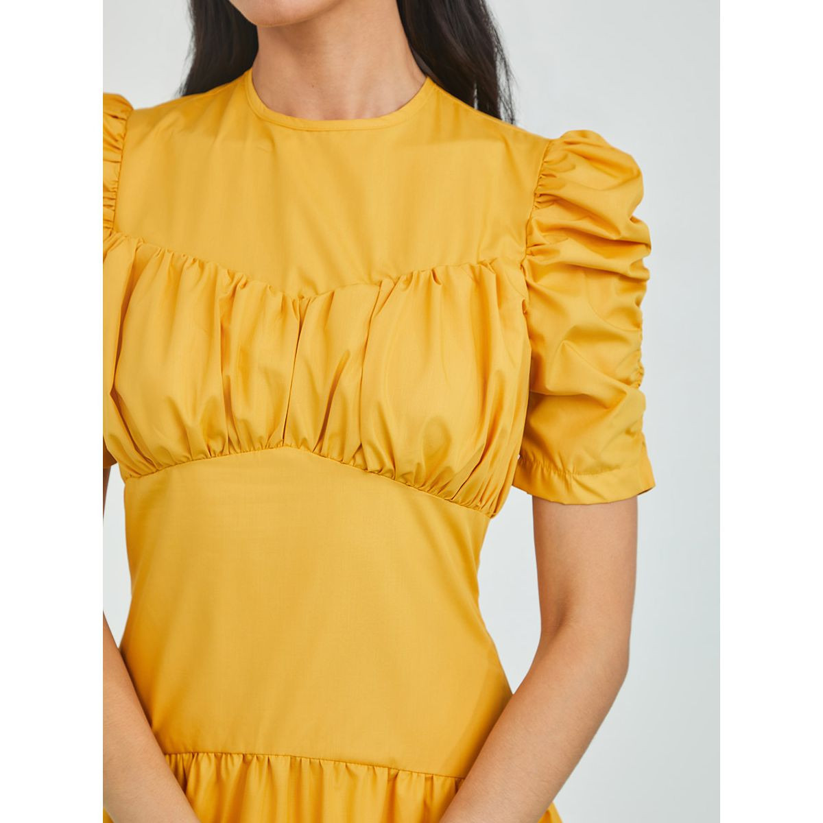 فستان طويل باكمام مزمومة من ستايلي-women-clothing-dresses-image-3
