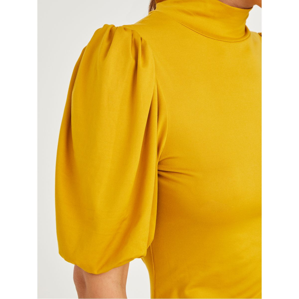 Styli Puff Sleeves High Neck Bodycon Midi Dress-women-clothing-dresses-image-3