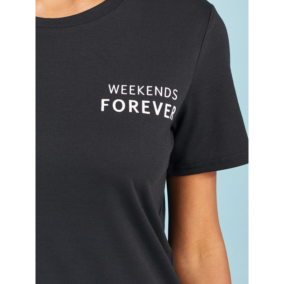 Styli Weekends Slogan Placement T-shirt and Leggings Set-women-clothing-nightwear-pyjamas-longsets-image-4