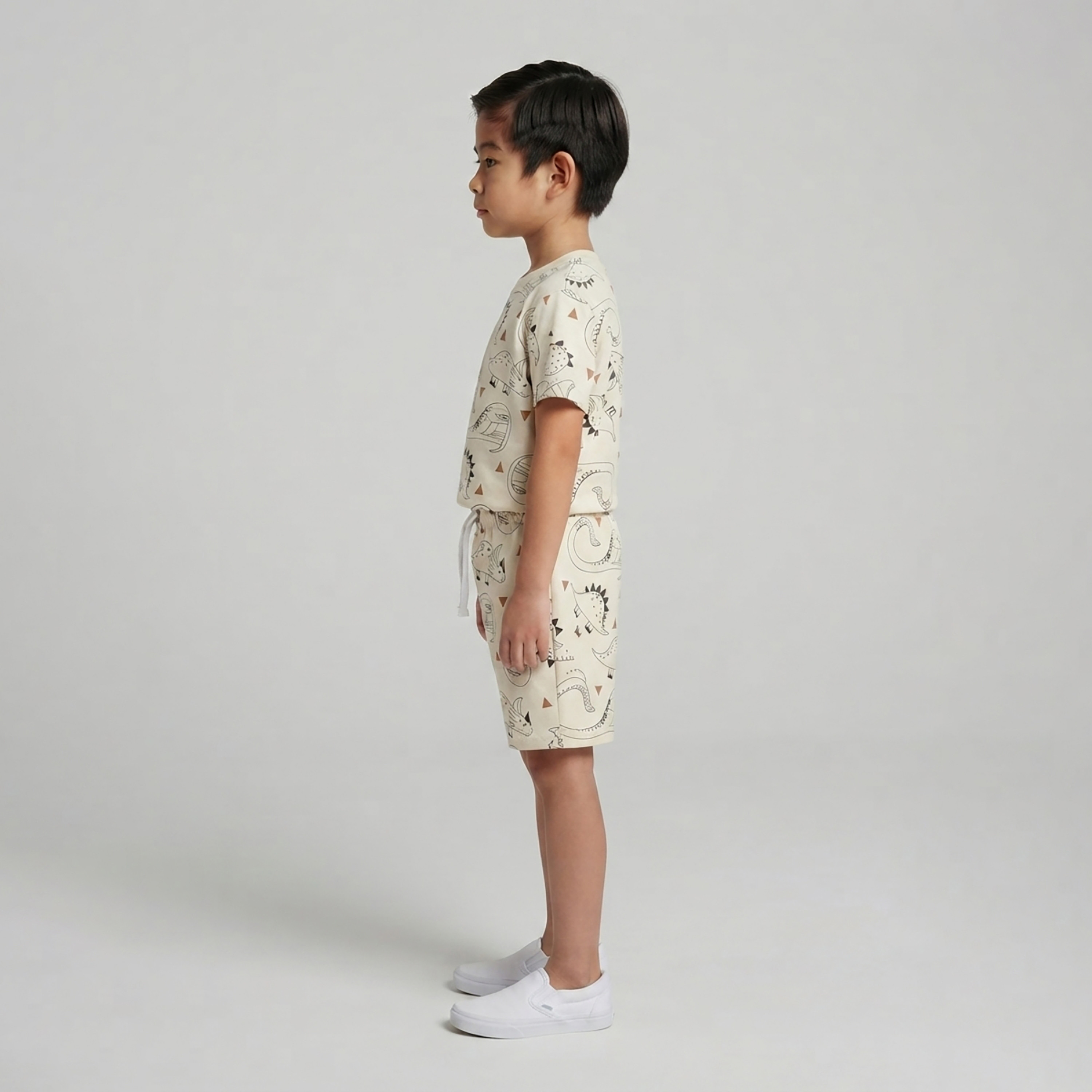 طقم متناسق تيشرت بأكمام قصيرة وبنطال بيجامة بطبعة ديناصور من بيبي كلو-boys-clothing-setsandcoords-image-3