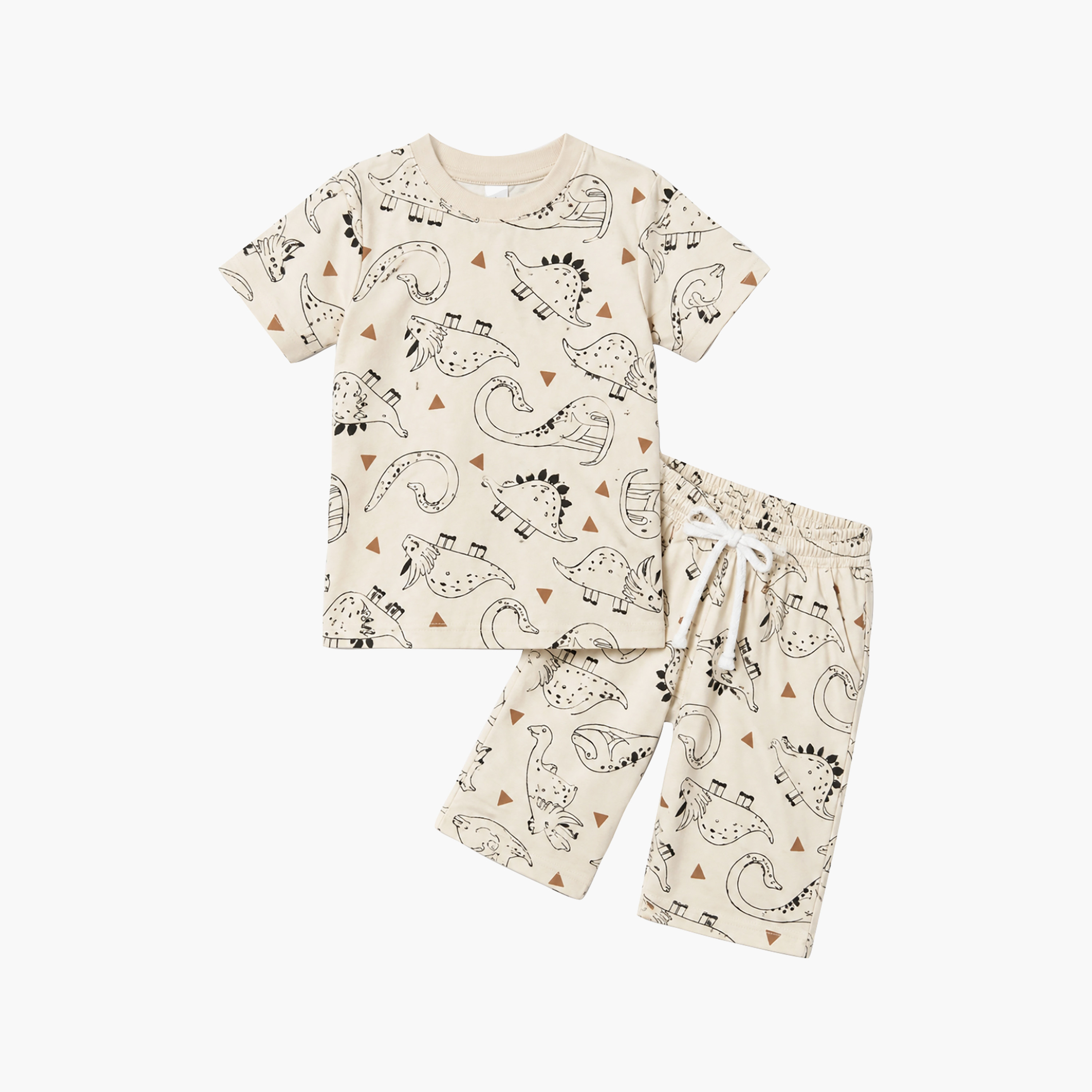 طقم متناسق تيشرت بأكمام قصيرة وبنطال بيجامة بطبعة ديناصور من بيبي كلو-boys-clothing-setsandcoords-image-6