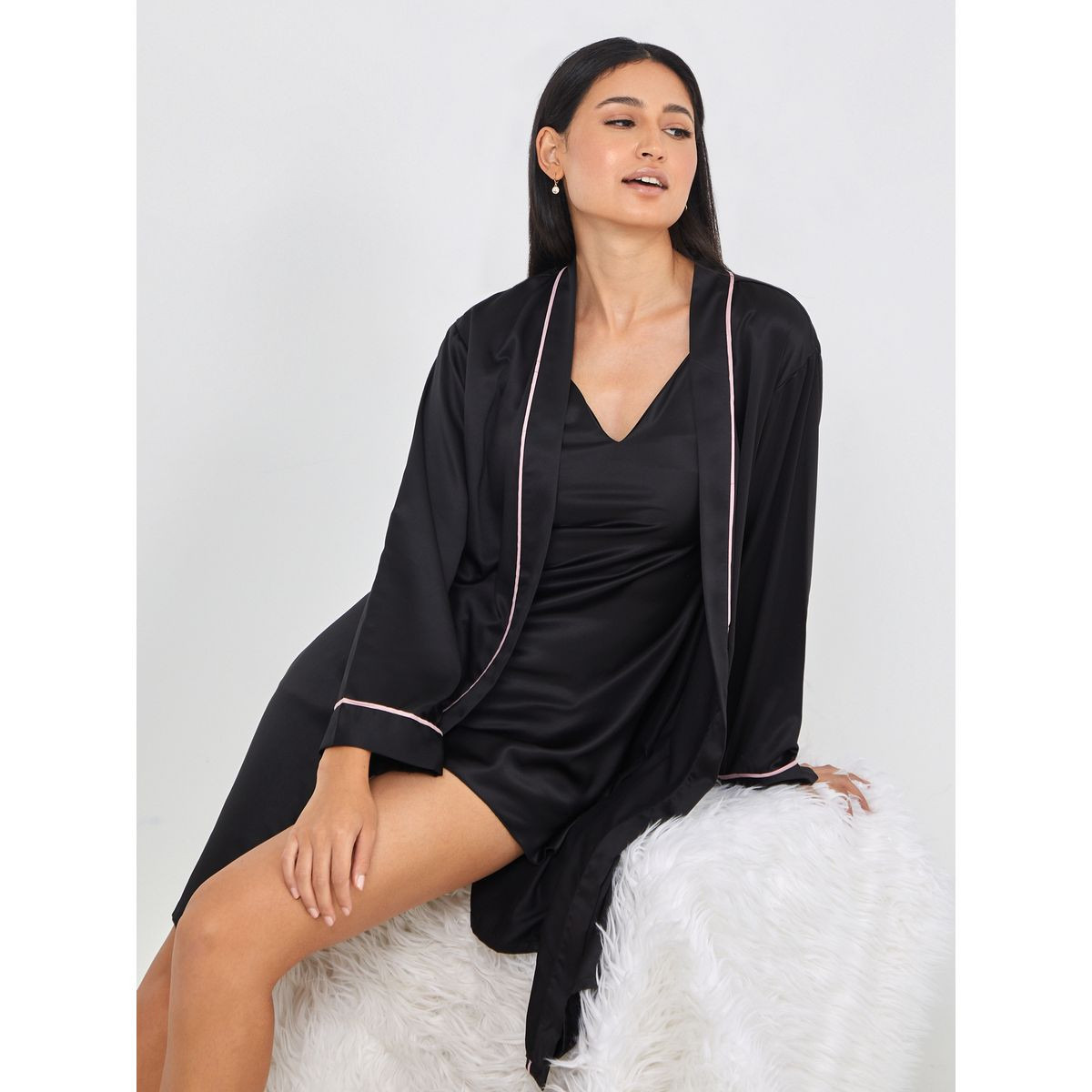 طقم من ( قميص نوم + روب )-women-clothing-nightwear-robes-image-2