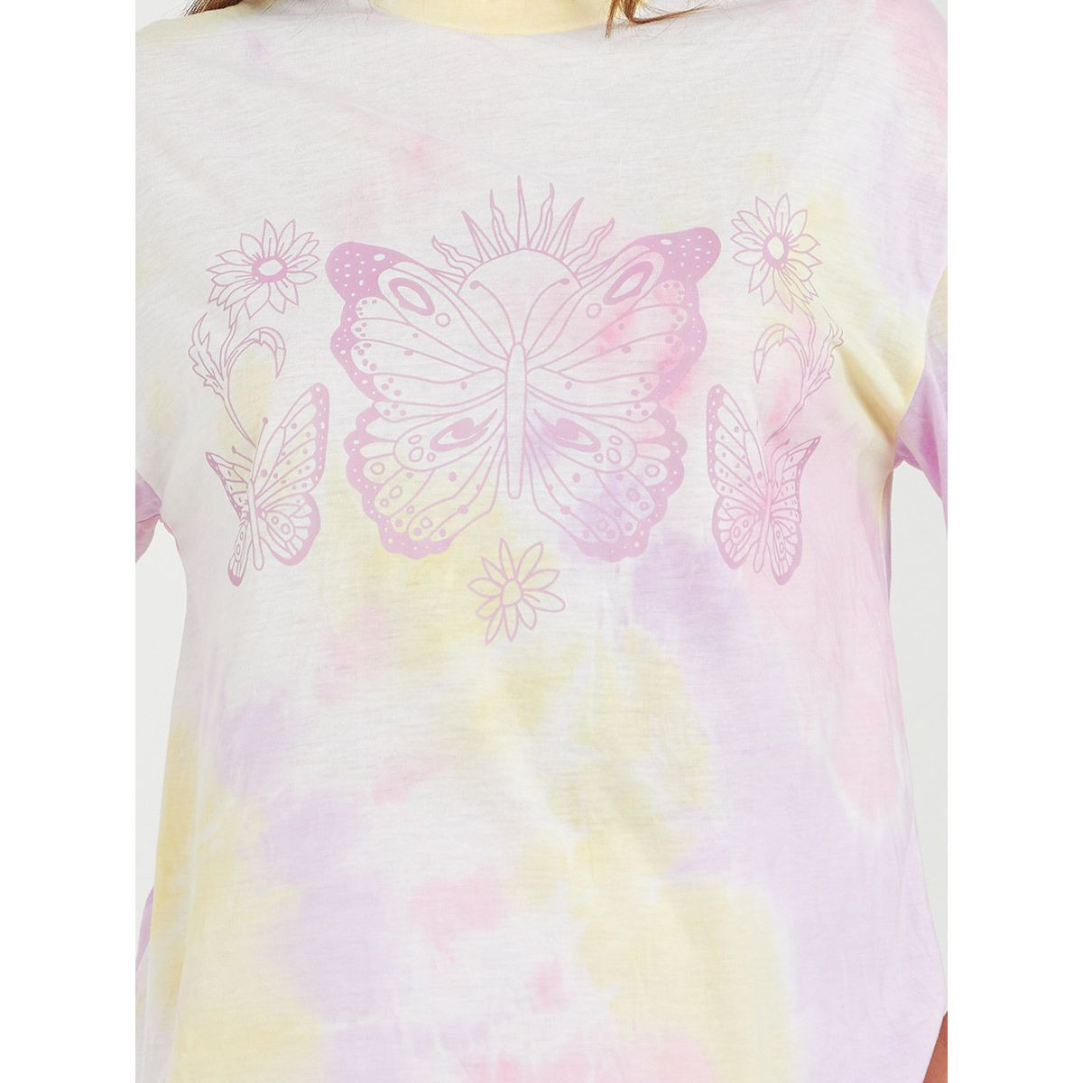 Styli Short Sleeves Tie Dye Butterfly Graphic Oversized Longline T-shirt-women-clothing-tshirts-image-3