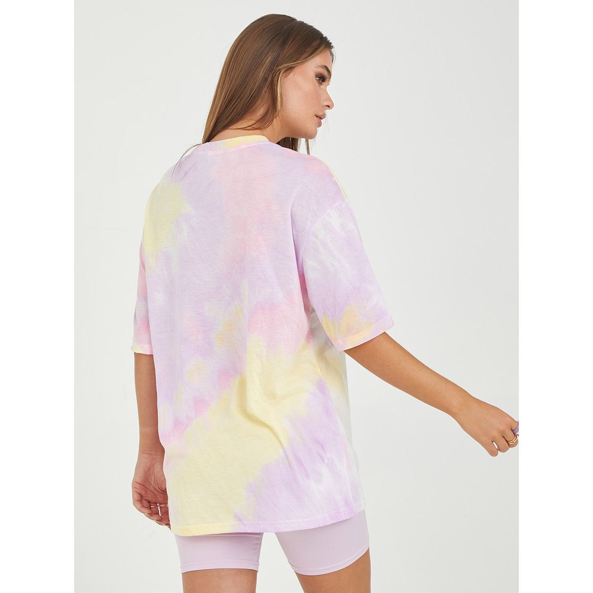Styli Short Sleeves Tie Dye Butterfly Graphic Oversized Longline T-shirt-women-clothing-tshirts-image-5