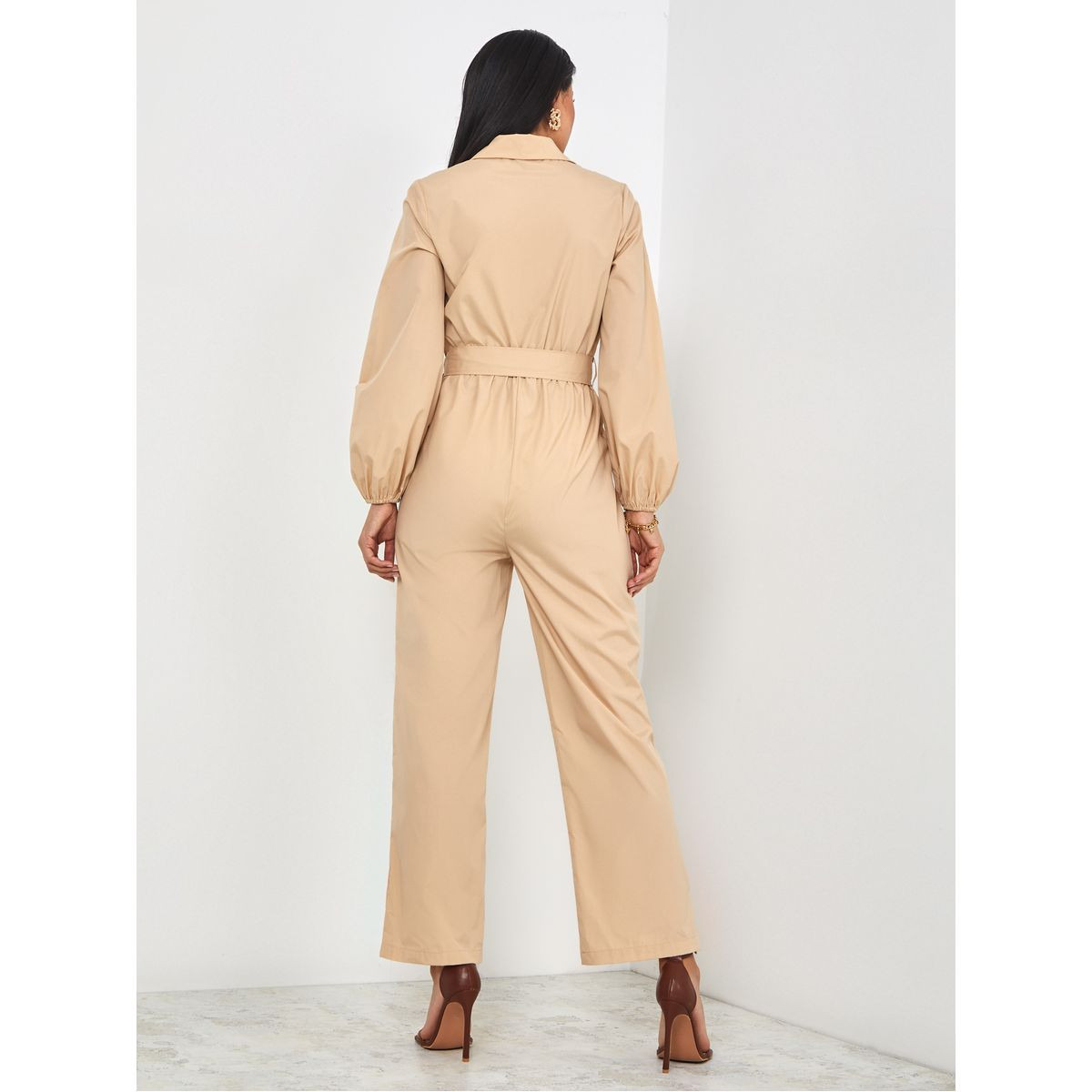 Styli Slim Fit Boiler Jumpsuit with Button and Tie Belt-women-clothing-jumpsuits-image-4
