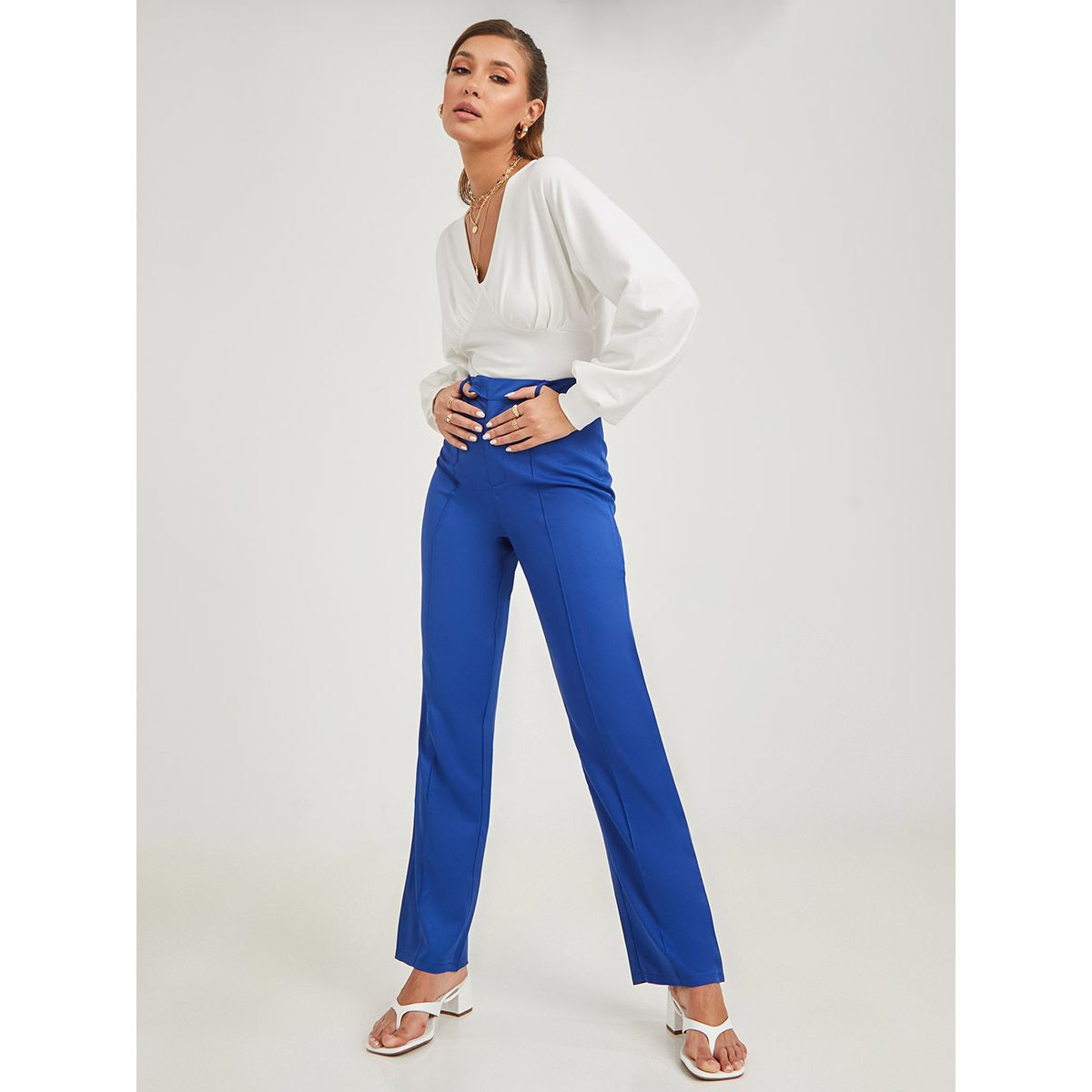 بنطال مطرز بقصة مستقيمة-women-clothing-bottoms-trousers-image-2