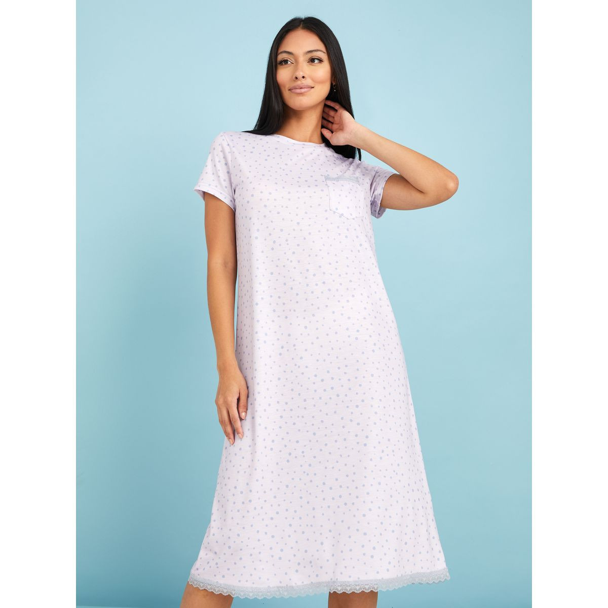قميص نوم ميدي بدانتيل-women-clothing-nightwear-nighties-image-1