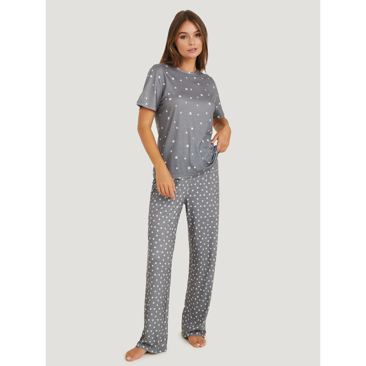 طقم بيجاما من ( تيشيرت + بنطال )-women-clothing-nightwear-pyjamas-longsets-image-2
