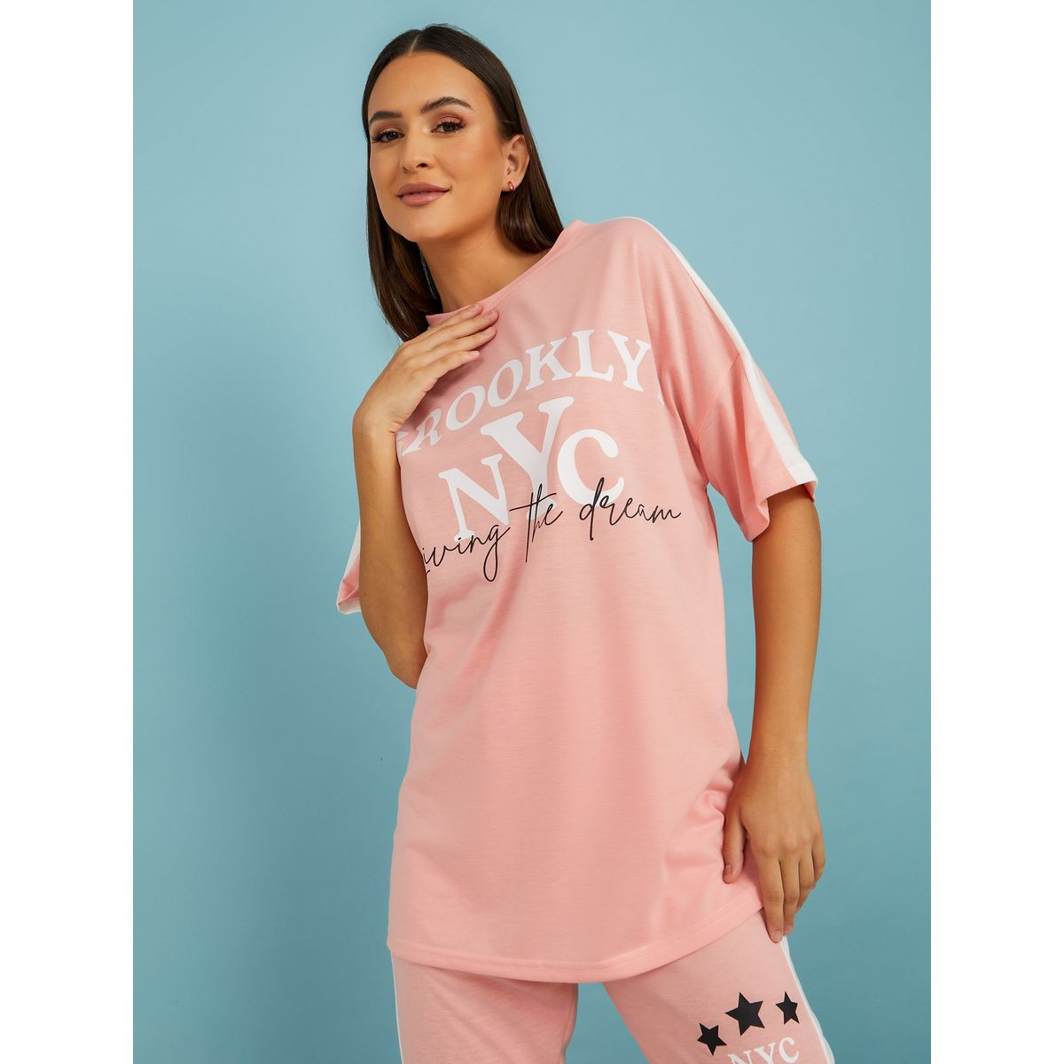 طقم بيجاما من ( بنطال + تيشيرت )-women-clothing-nightwear-pyjamas-longsets-image-2