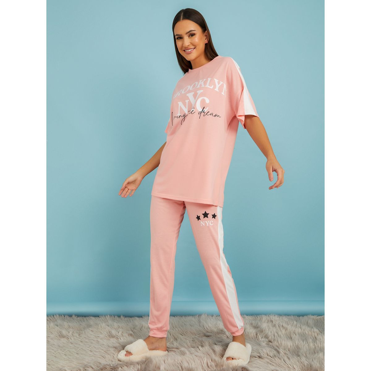 طقم بيجاما من ( بنطال + تيشيرت )-women-clothing-nightwear-pyjamas-longsets-image-7