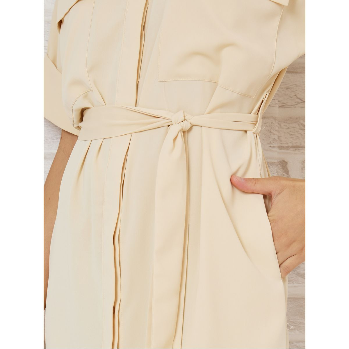 فستان ميدي باكمام مطوية-women-clothing-dresses-image-3