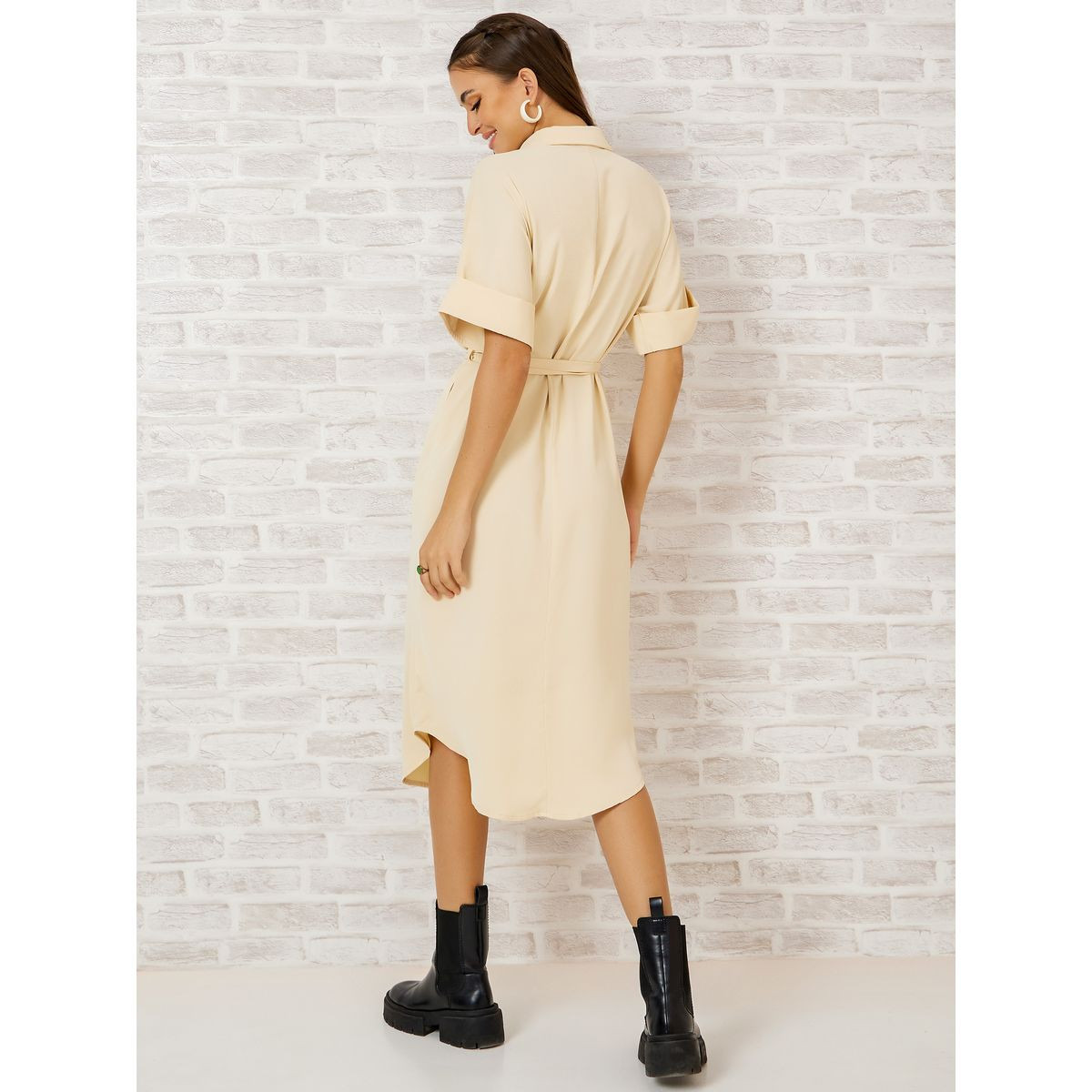 فستان ميدي باكمام مطوية-women-clothing-dresses-image-4