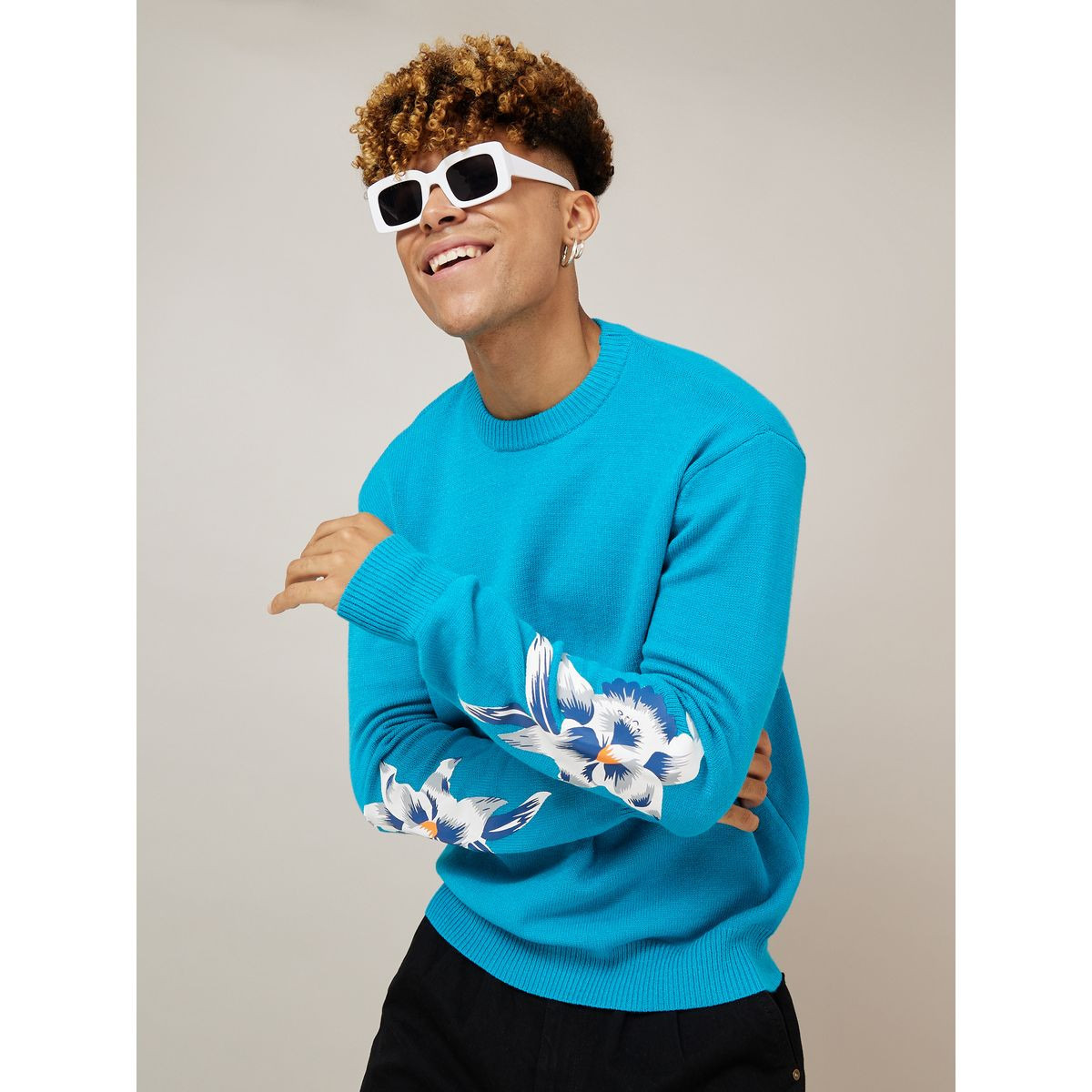 افرول مطبع بزهور مع اكمام طويلة من ستايلي-men-clothing-sweatersandpullovers-image-3