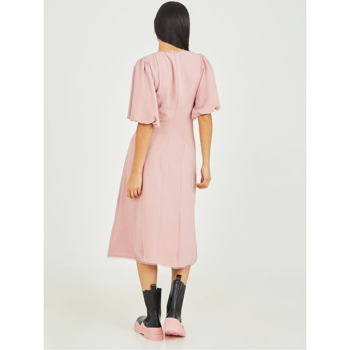 فستان ميدي باكمام قصيرة-women-clothing-dresses-image-4