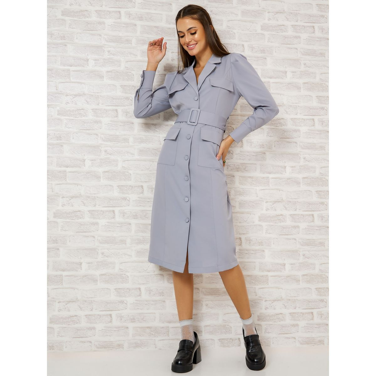 فستان ميدي باكمام طويلة-women-clothing-dresses-image-1