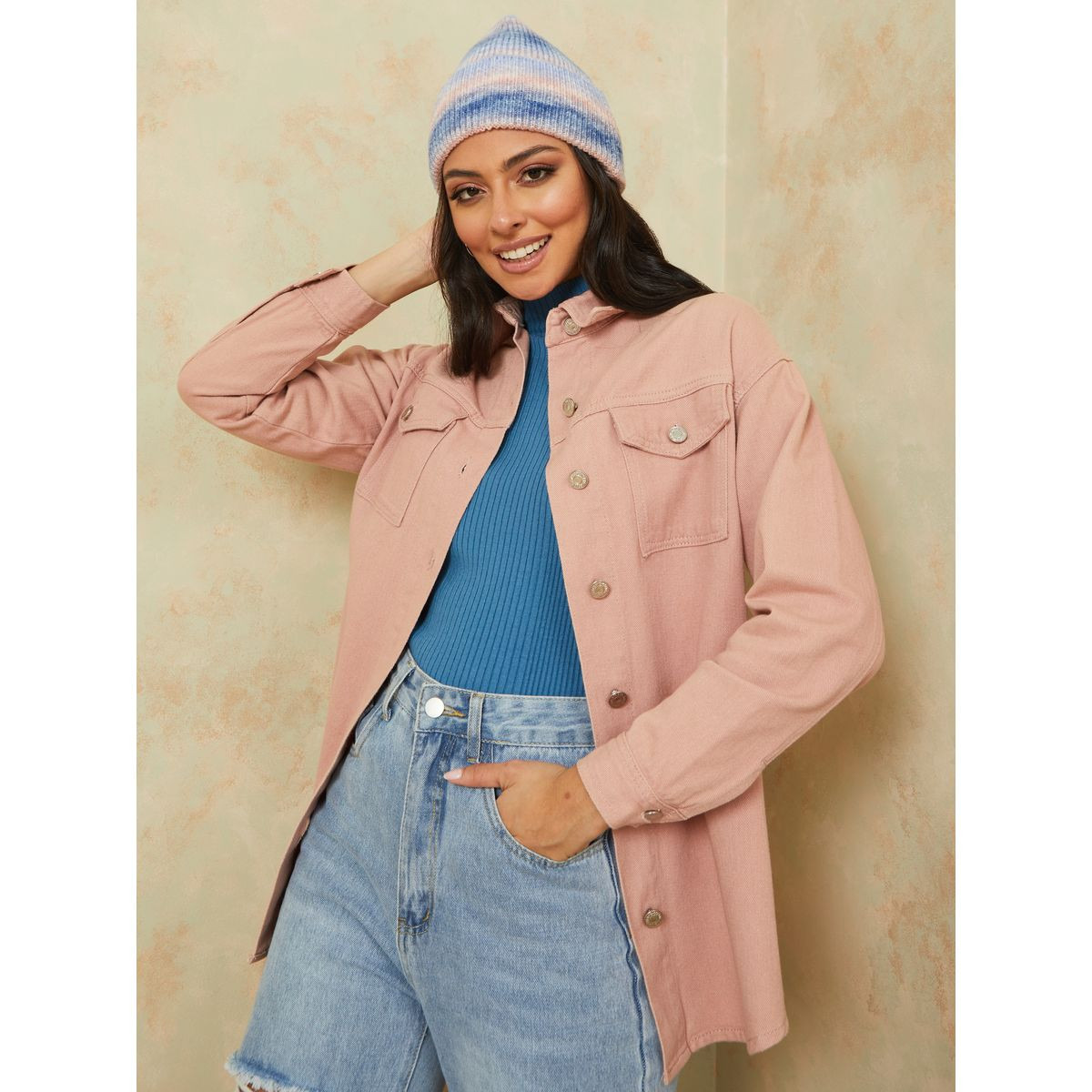 جاكيت دنيم طويل بازار من ستايلي-women-winterwear-coatsandjackets-jackets-image-1