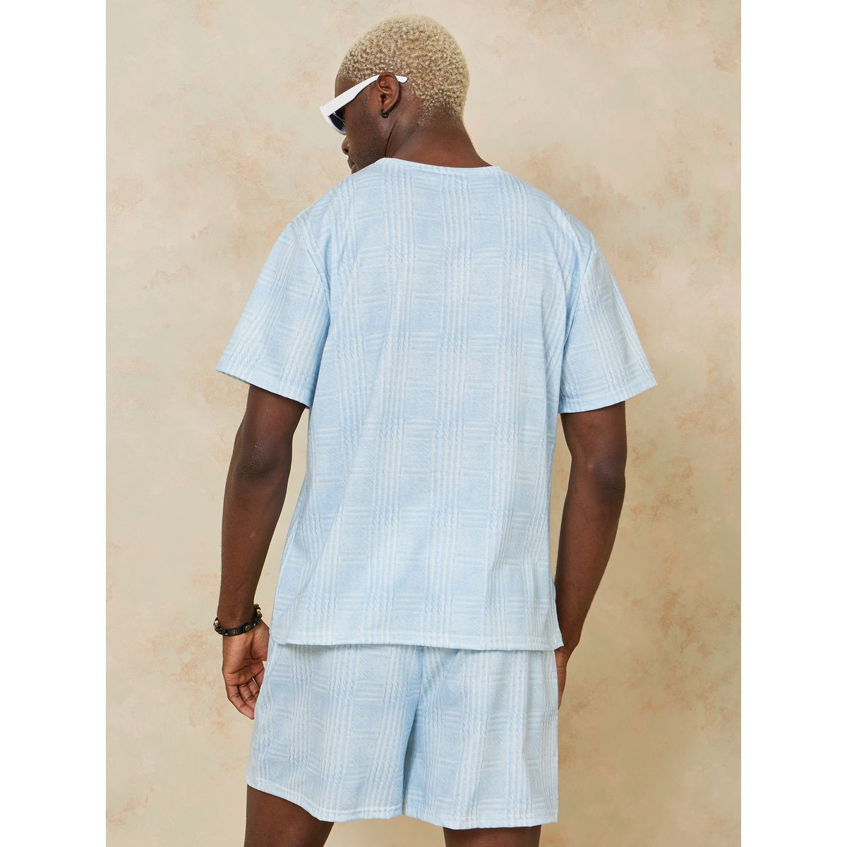 Styli All Over Print Knitted T-shirt and Shorts Co-Ord Set-men-clothing-coordsets-image-6