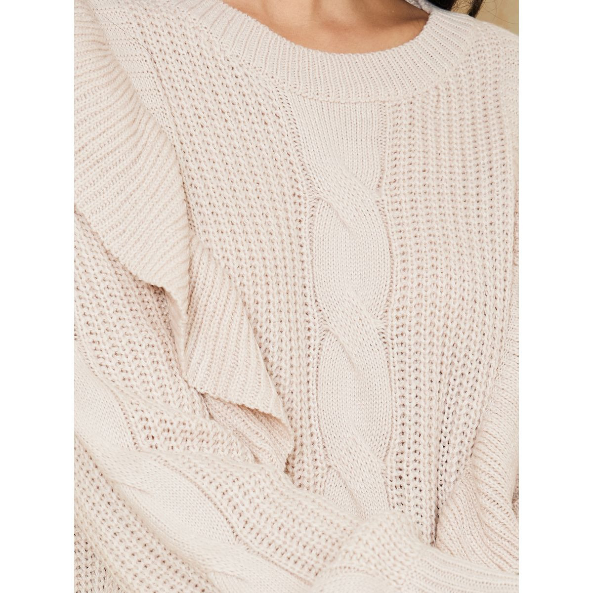 سويتر بقصة عادية وكشكش-women-winterwear-cardigansandjumpers-jumpers-image-3