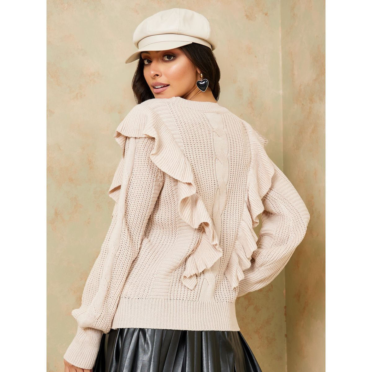 سويتر بقصة عادية وكشكش-women-winterwear-cardigansandjumpers-jumpers-image-4