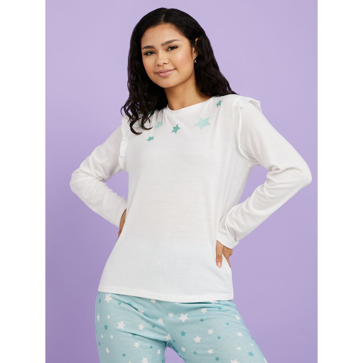 طقم بيجاما من ( تيشيرت + بنطال )-women-clothing-nightwear-pyjamas-longsets-image-2