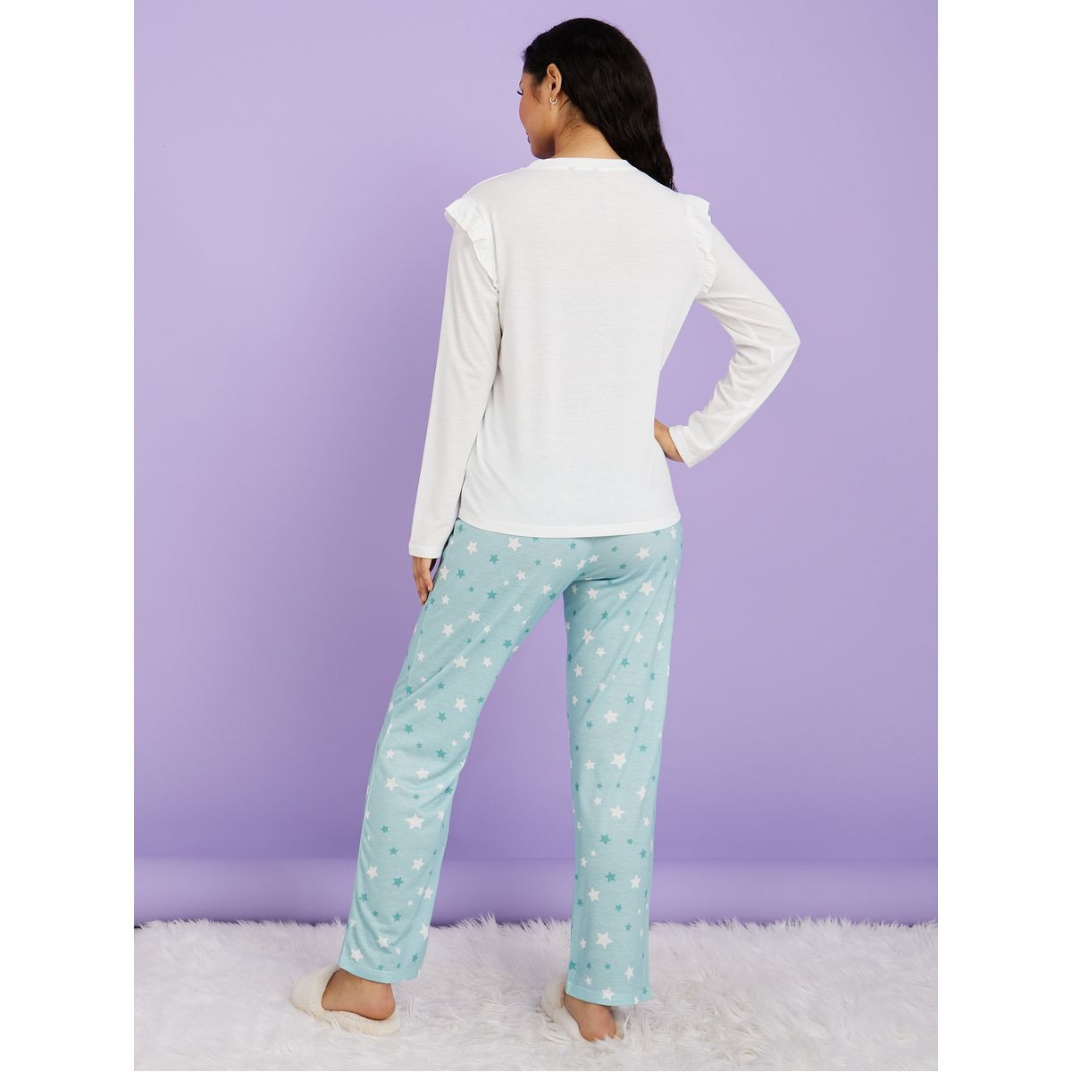 طقم بيجاما من ( تيشيرت + بنطال )-women-clothing-nightwear-pyjamas-longsets-image-5