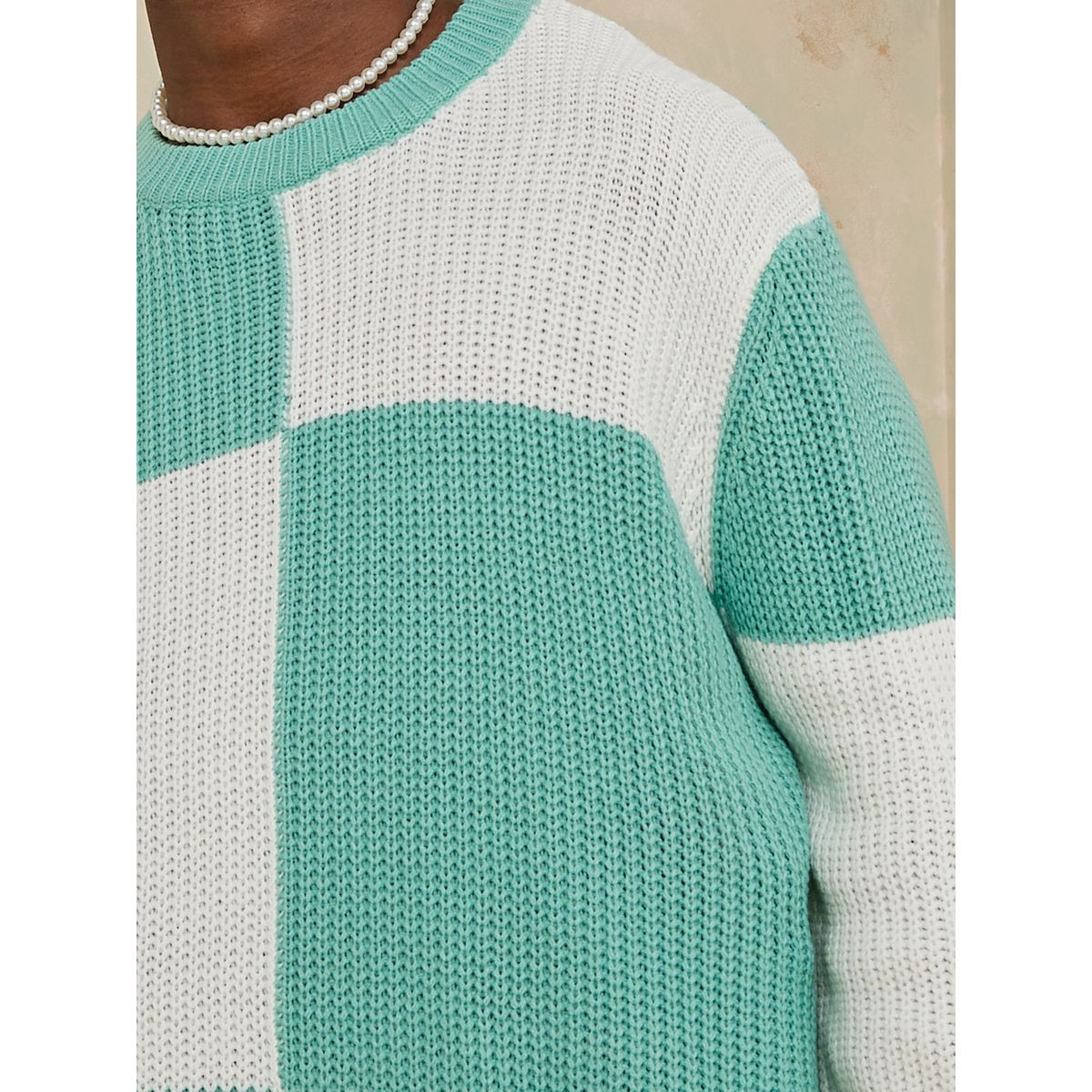 Styli Oversized Checkboard Colorblock Knitted Jumper-men-clothing-sweatersandpullovers-image-3