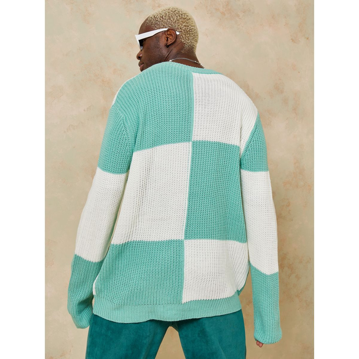 Styli Oversized Checkboard Colorblock Knitted Jumper-men-clothing-sweatersandpullovers-image-4