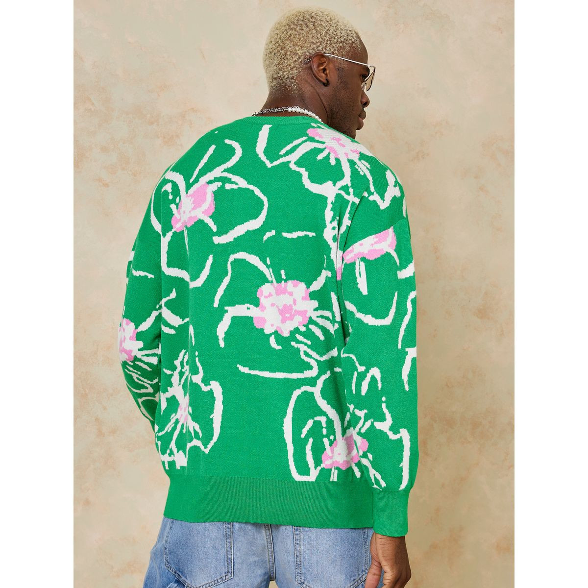 Styli Oversized Floral Print Knitted Jumper-men-clothing-sweatersandpullovers-image-5