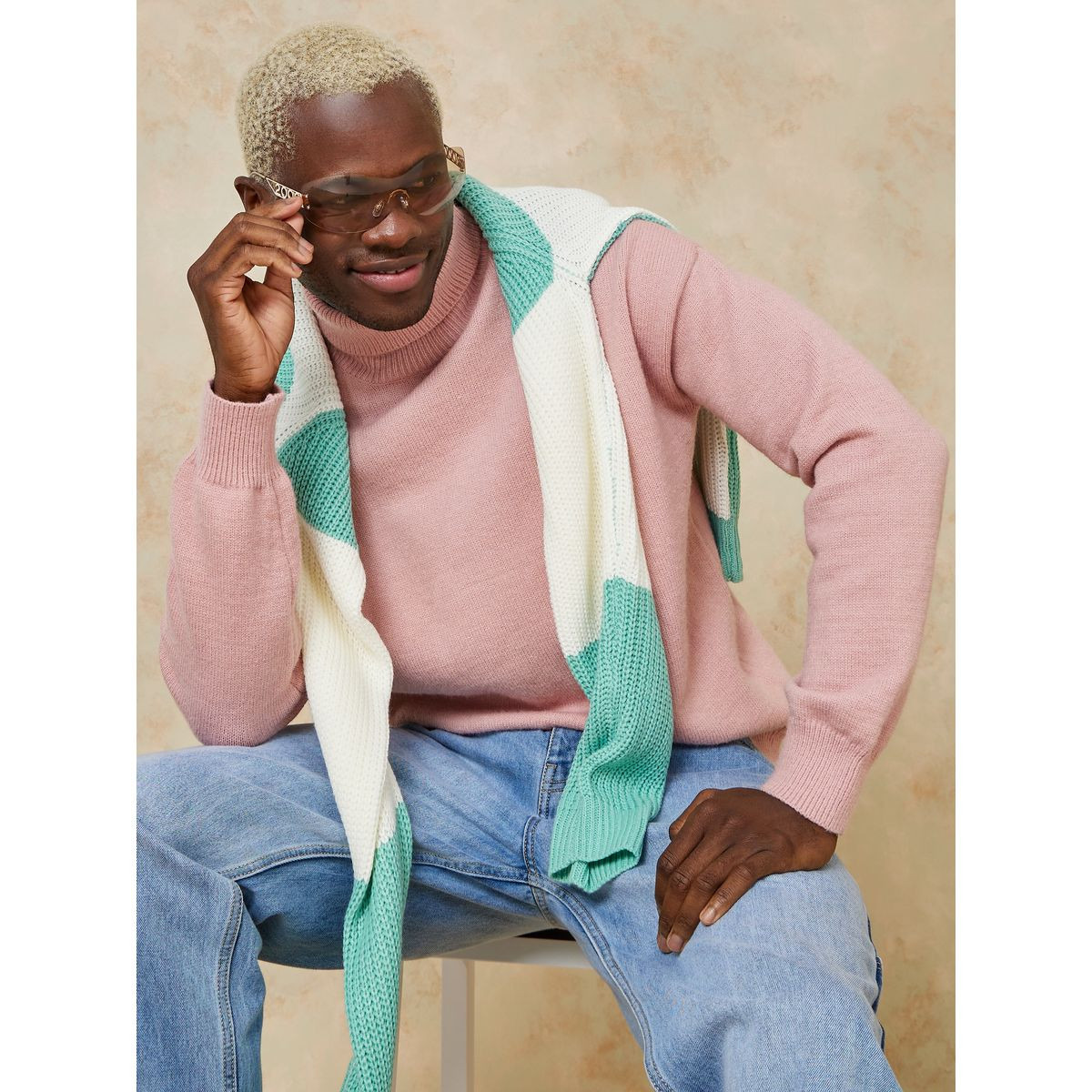 Styli Oversized Turtle Neck Chunky Sweater with Exposed Seam-men-clothing-sweatersandpullovers-image-1