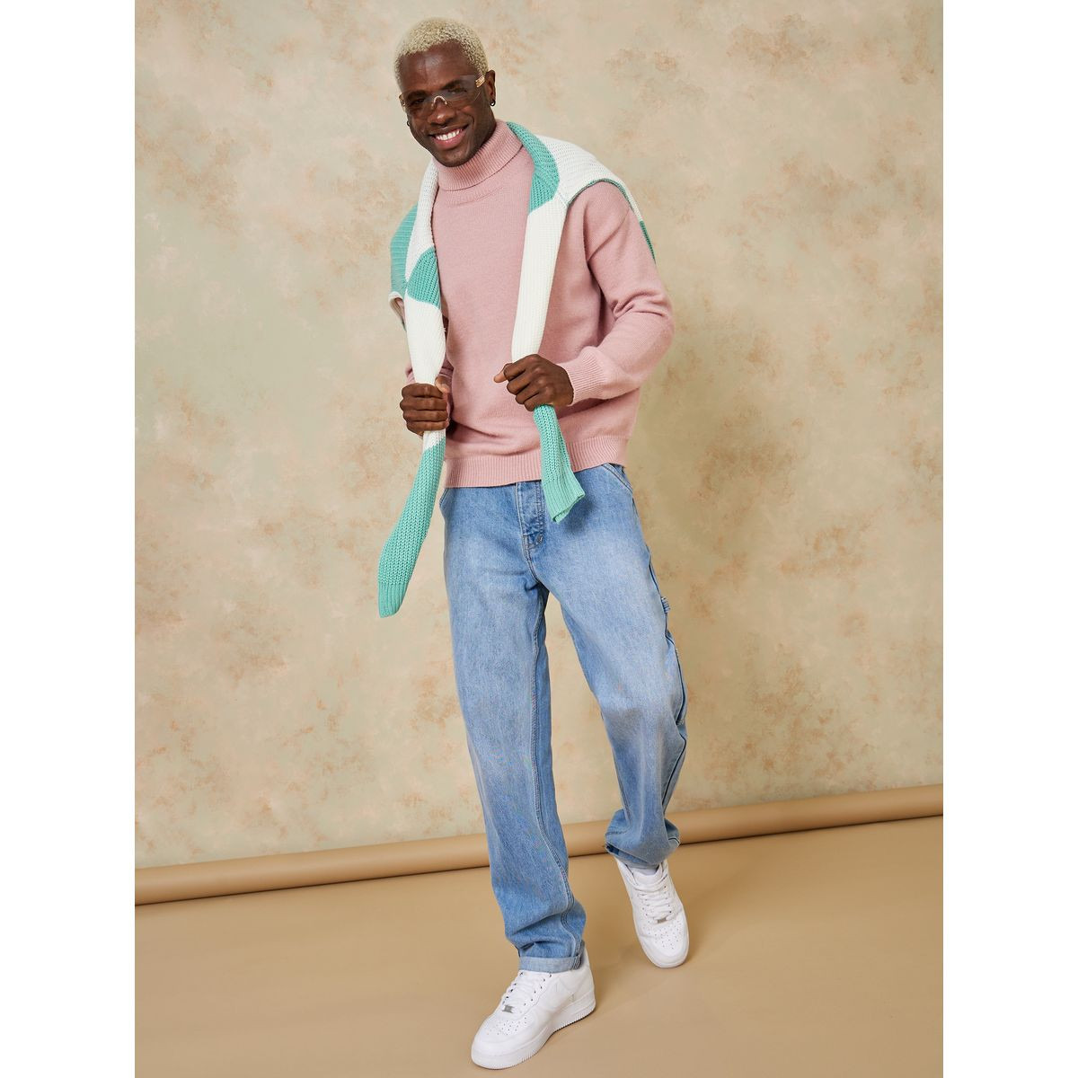 سويت شيرت بقصة واسعة وياقة مطوية من ستايلي-men-clothing-sweatersandpullovers-image-2