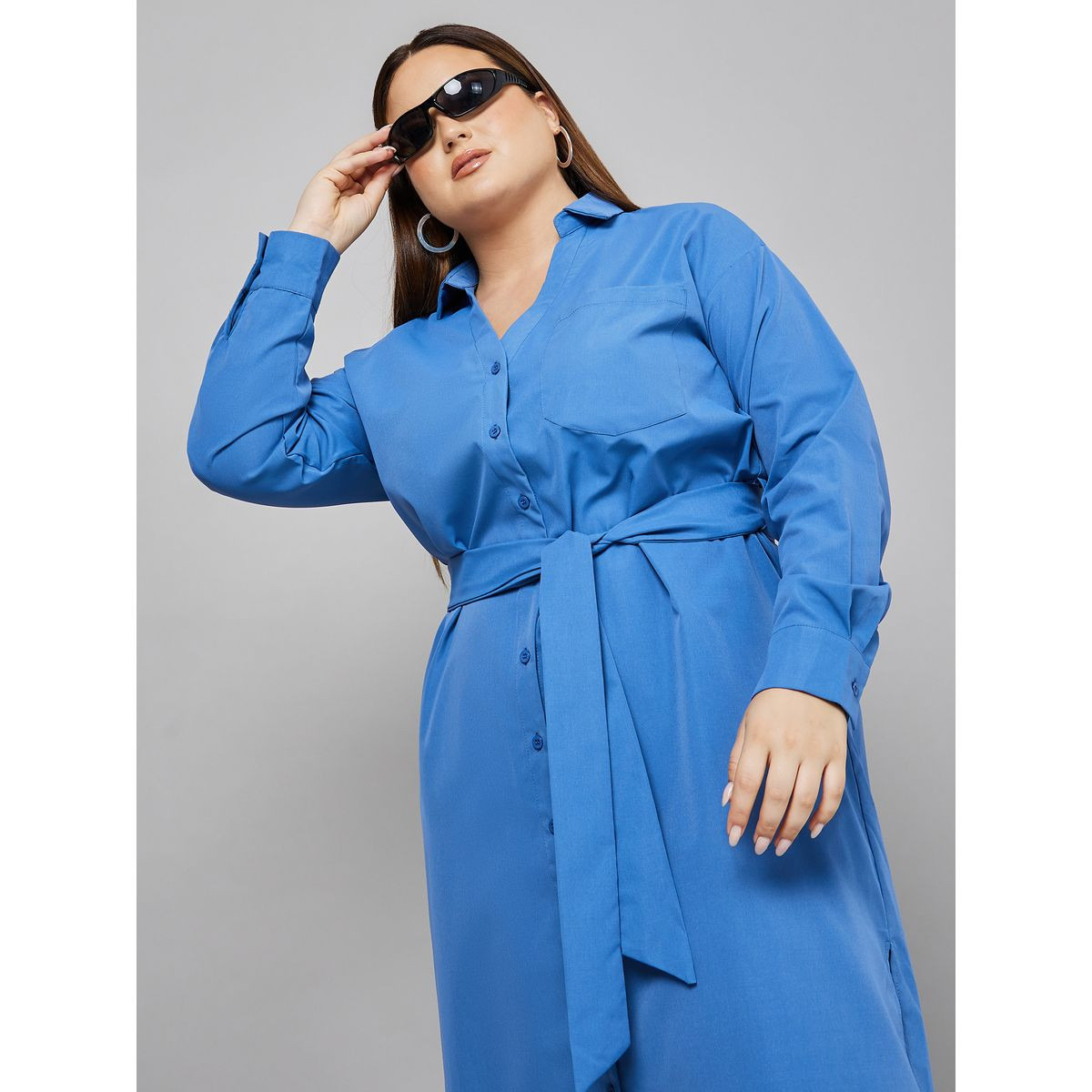 فستان باكمام طويلة وحزام خصر-women-clothing-dresses-image-2