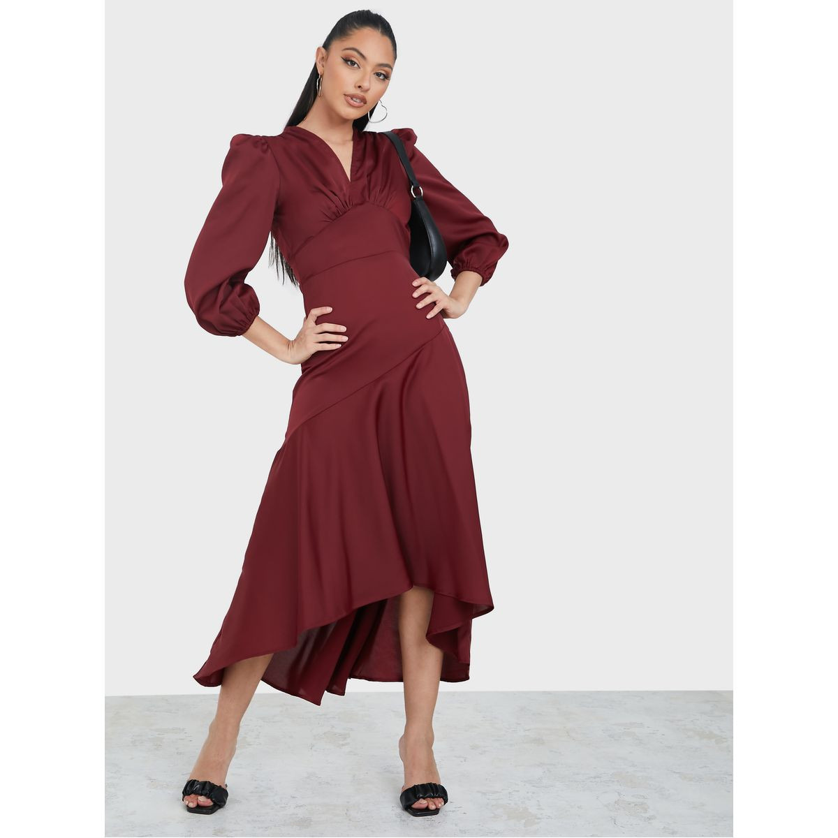 فستان طويل باكمام مكبلة-women-clothing-dresses-image-1