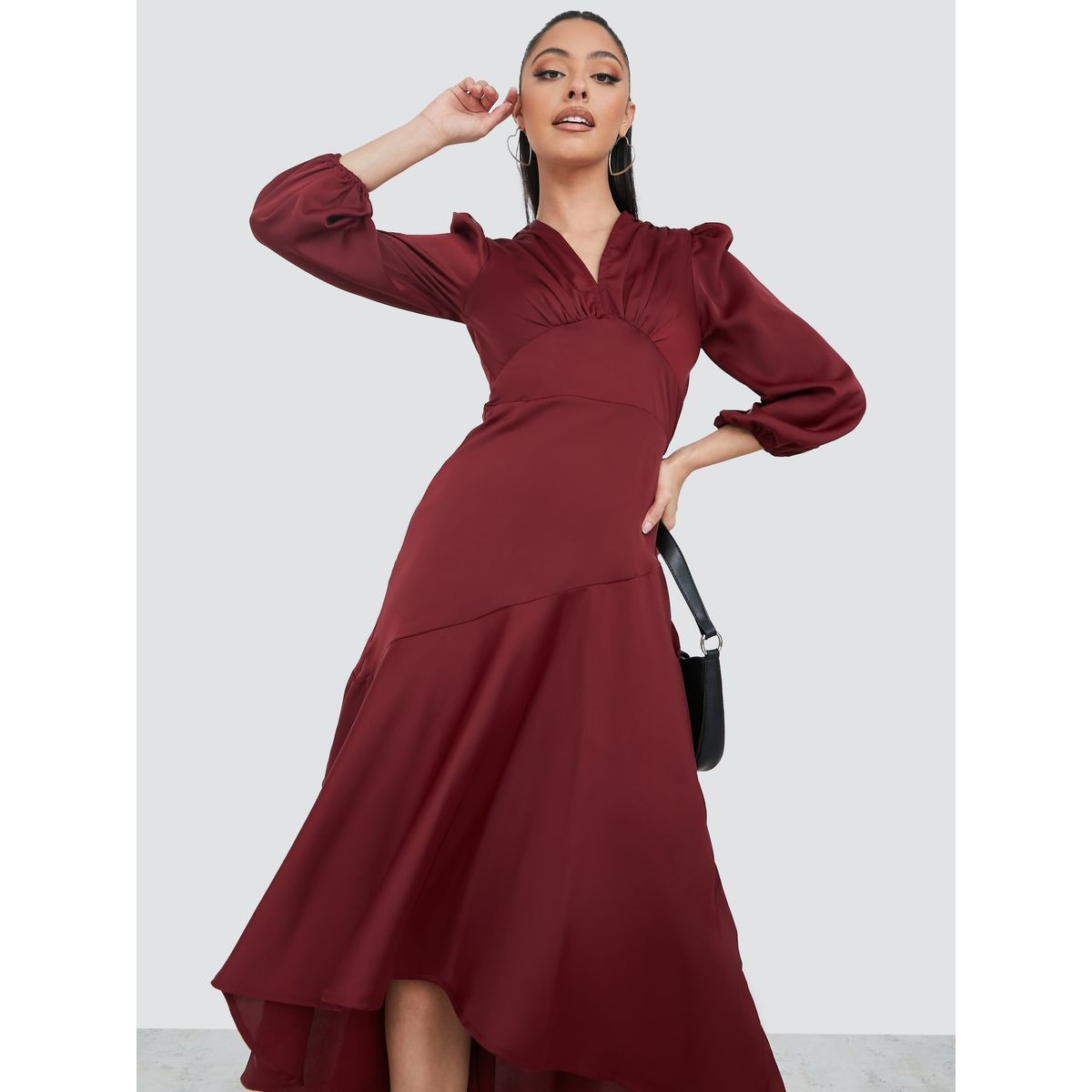 فستان طويل باكمام مكبلة-women-clothing-dresses-image-2