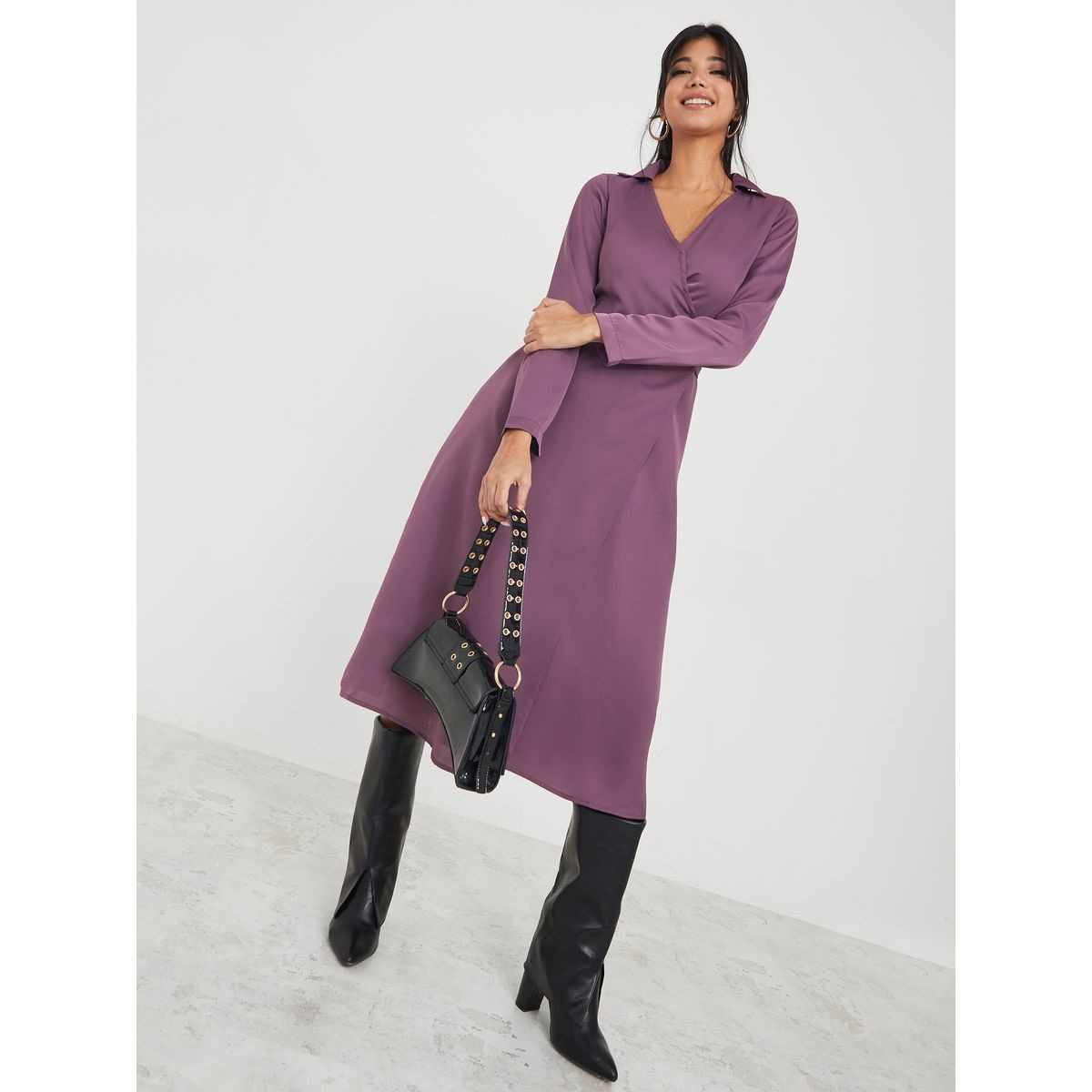 فستان ميدي بنمط لف-women-clothing-dresses-image-2